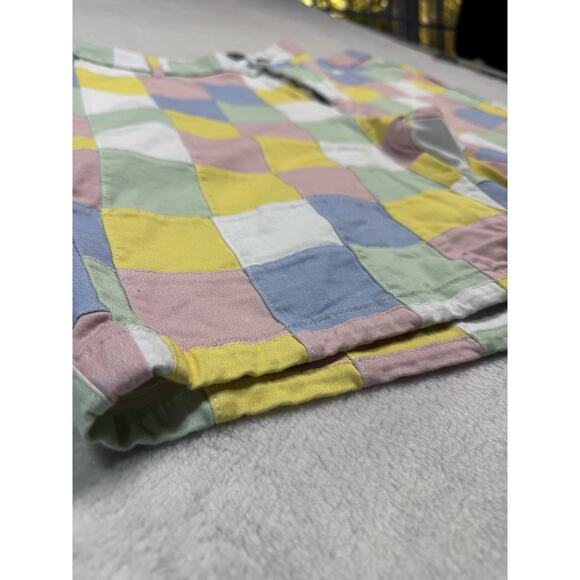 Kiel James Patrick Whaley Preppy Patchwork Shorts W40 Madras Colorblock Classic - Picture 3 of 9